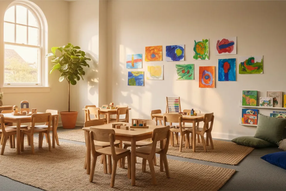 رسم توضيحي: مدرسة خاصة وحضانة