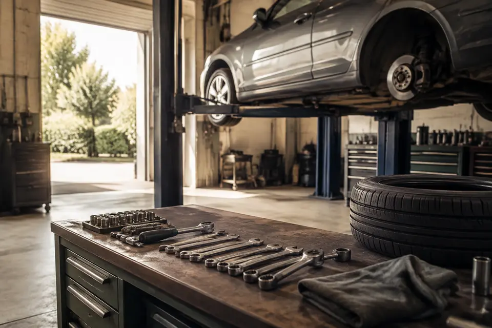 Illustration: Vehicle repair workshop